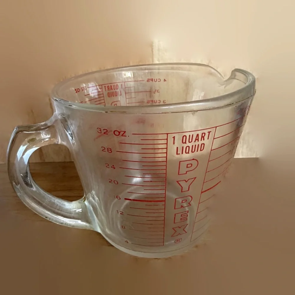 Vintage Pyrex 4 Cups Measuring Cup Red Letter D Handle